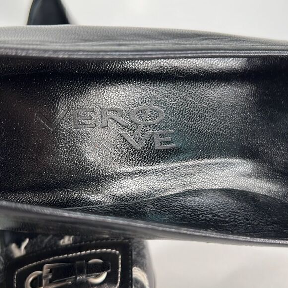 Vero VE Black Leather Pumps with fringe buckle - Picture 7 of 13